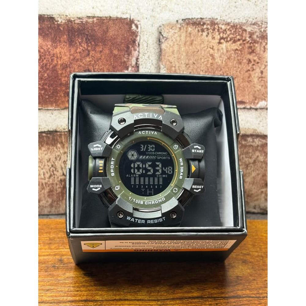 Activa Armour X Invicta Men's Digital Watch - 50mm. Green Camouflage